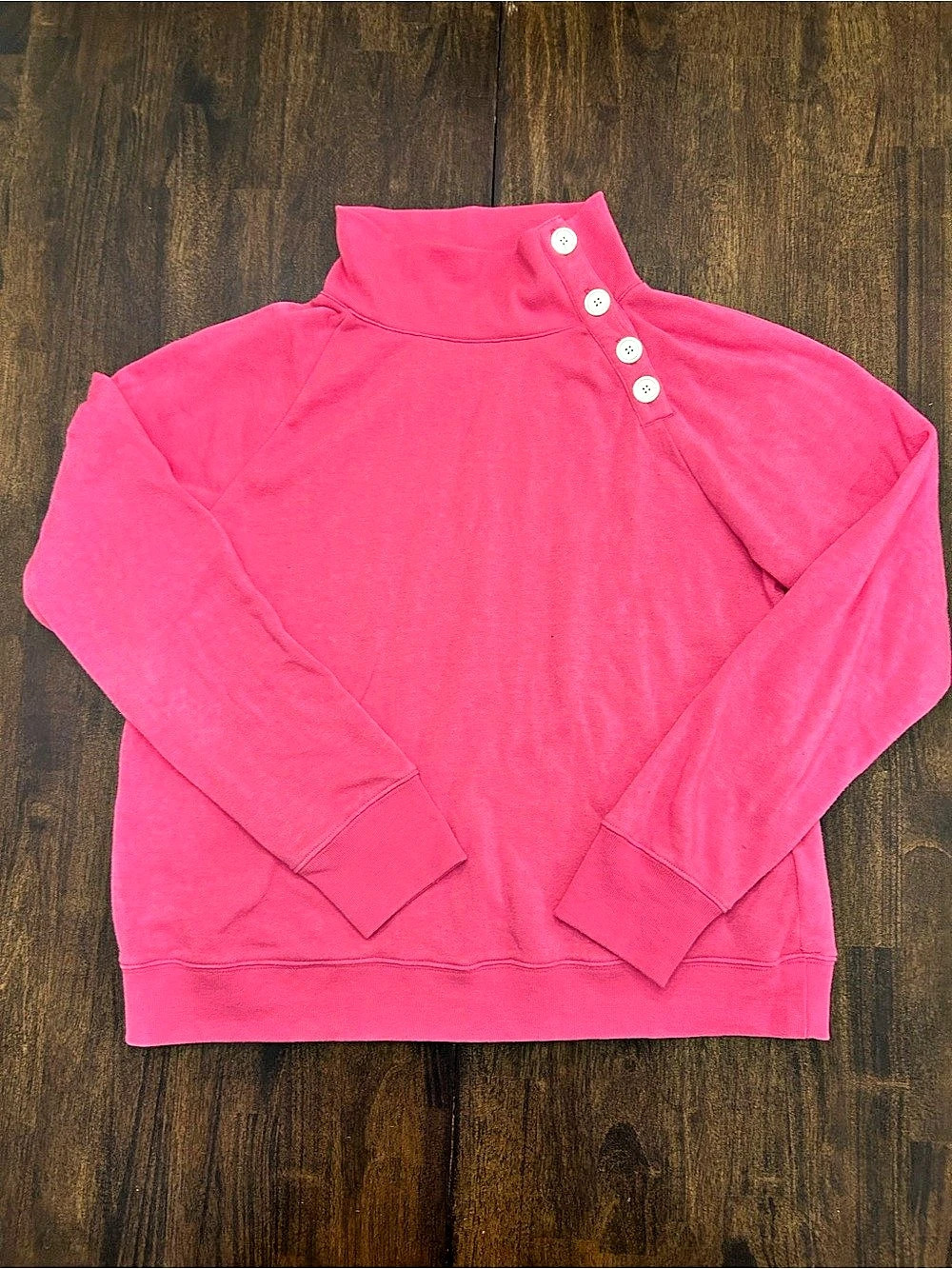 J.Crew Cloud Fleece Funnelneck Sweatshirt Pink Large